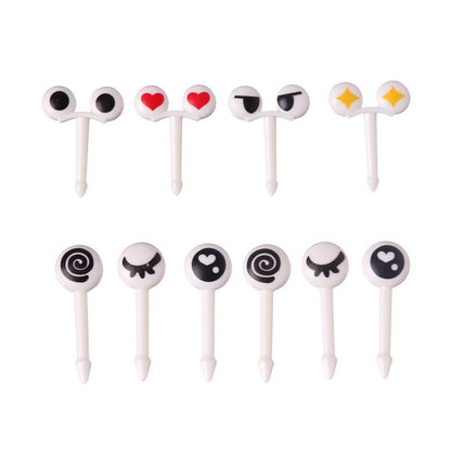 10/30/50 unidades de Mini Espetos Olhos de Desenho Animado Fofos Kawaii Caixa de Almoço Bento Palitos de Comida e Fruta Garfos Bastões de Buffet Decoração de Sanduíches