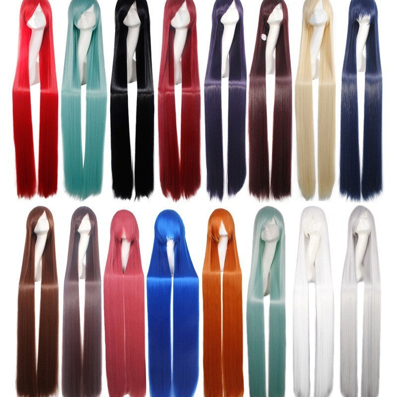 cosplay wig, ancient costume, men and women, long straight hair, anime, colored hair Synthetic fiber wig