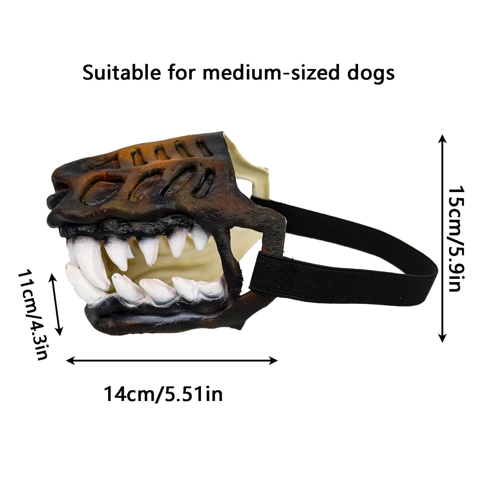 Scary Bloody Dog Muzzle for Halloween,Hilarious Dog Costume Muzzle with Large Horror Teeth, Covering Party Comedy Accessory