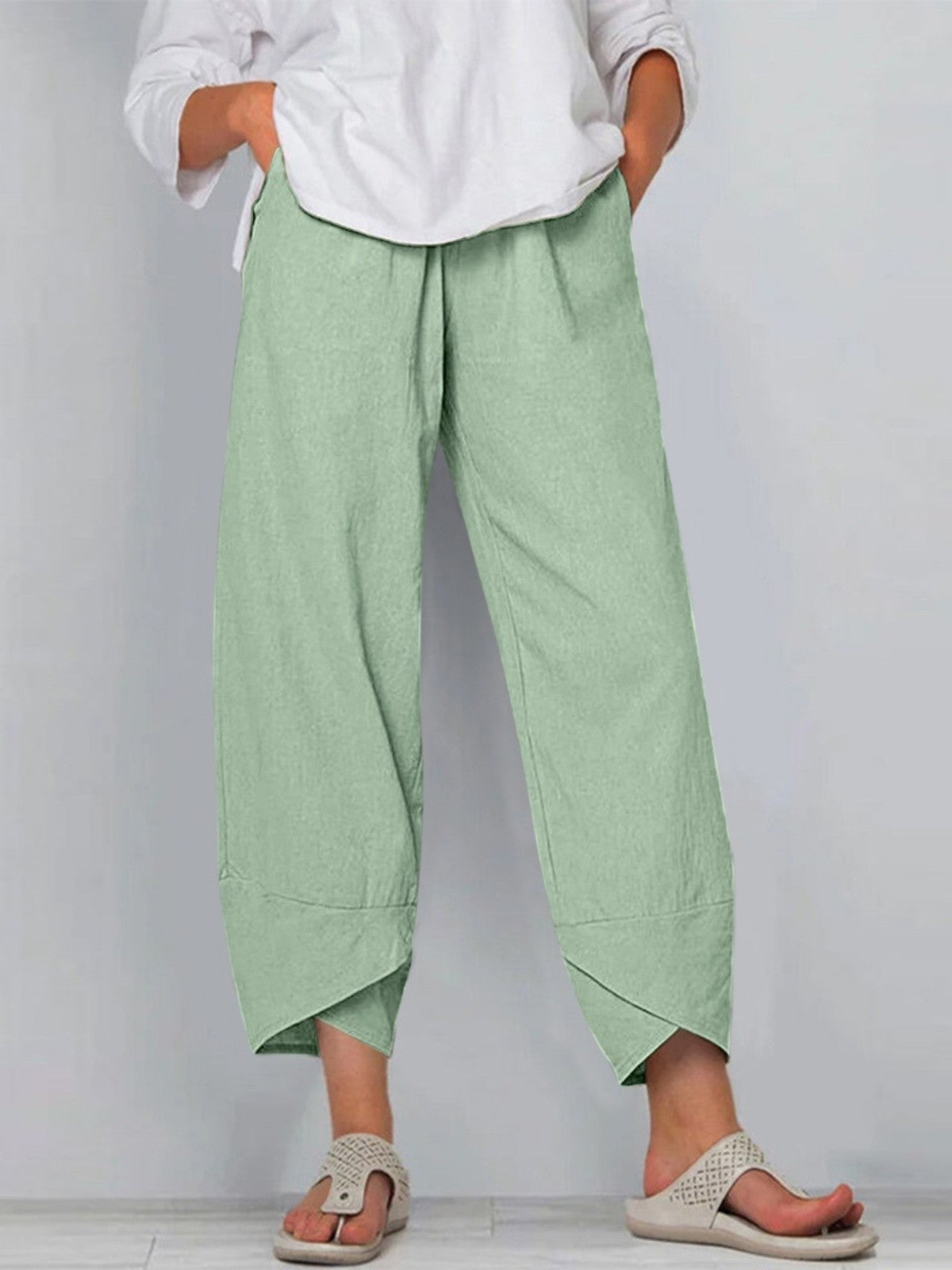 plus Size S5XL Casual Trousers Loose Fit Harlan Pants Women's Comfortable Loose Pants l Waist Nine Points Pants