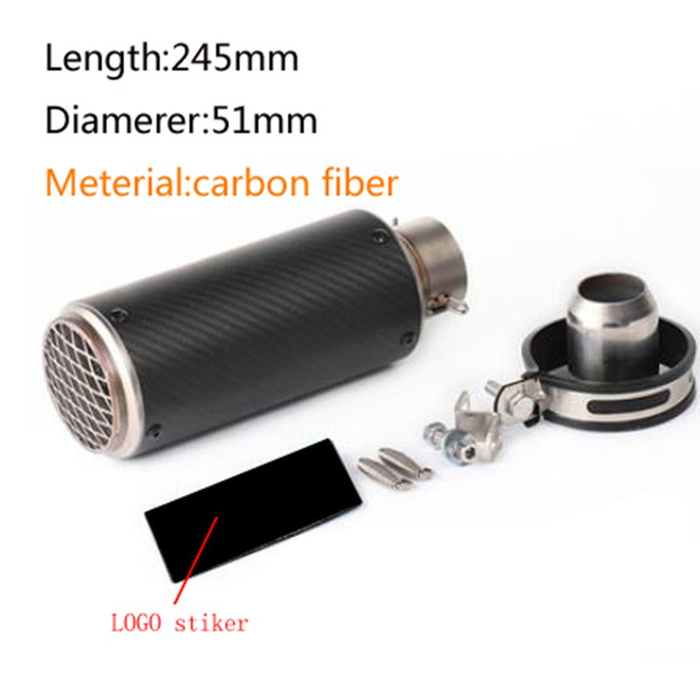 motorcycle exhaust inox muffler carbon fiber exhaust Universal 51/60mm with DB Killer for z900 R3 R25 MT07 MT09 R1 Z400 Z650