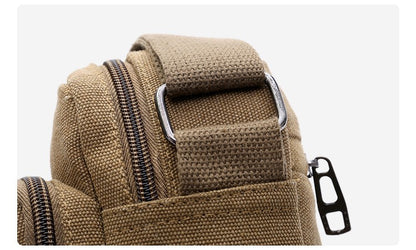 Canvas Shoulder Bag Men's New Korean Style Canvas Messenger Bag Outdoor Leisure Travel Portable Shoulder Bag Purse Handbag