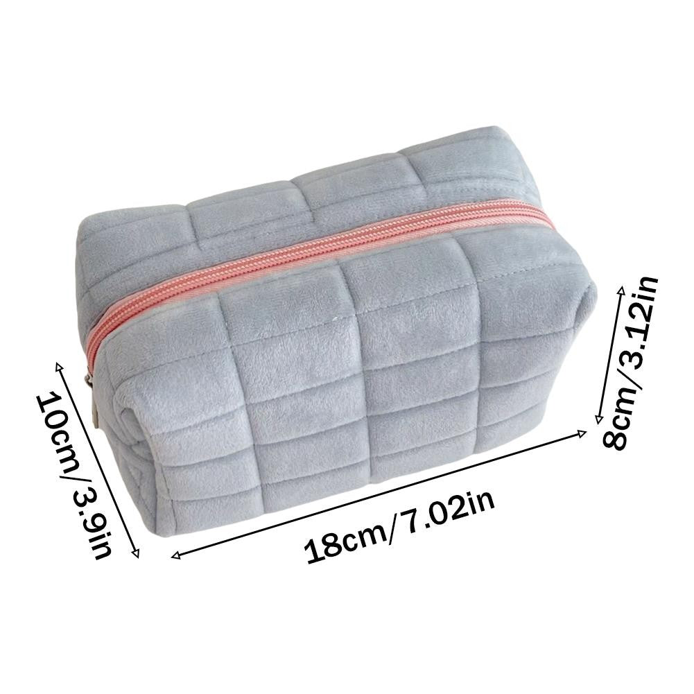 Makeup Organizer -  High Capacity Multi-Pockets Velvet Checkered Stress-Relief Cosmetic Bag Travel Toiletry Case for woman