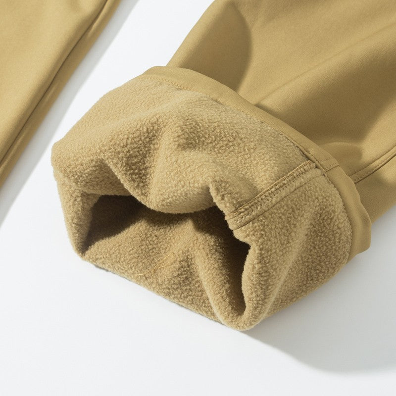 Men Winter Autumn Warm Fleece Pants Waterproof Hiking Camping Climbing Cargo Military Tactical Casual Trousers Softshell Elastic