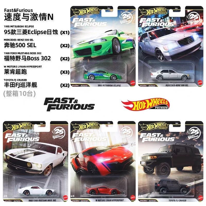 Novas Rodas Velozes e Furiosos 25º HNW46 Mercedes-Benz Mitsubishi 1:64 Miniatura de Liga de Metal Fundido Veículo de Brinquedo de Coleção de Carro de Presente