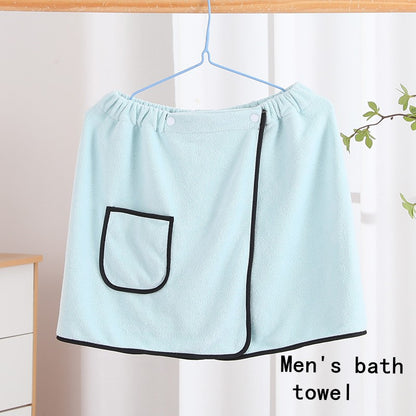 Men's Bath Skirt Hotel Household Simple Fine Fiber Adjustable Bath Towel Size Is Suitable For Men Weighing Less Than 90 KG Wear