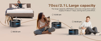 Bebedouro automático para animais de estimação 2,1L Bomba ultra silenciosa torneira para gatos adequado para cães e gatos com sensor USB elétrico