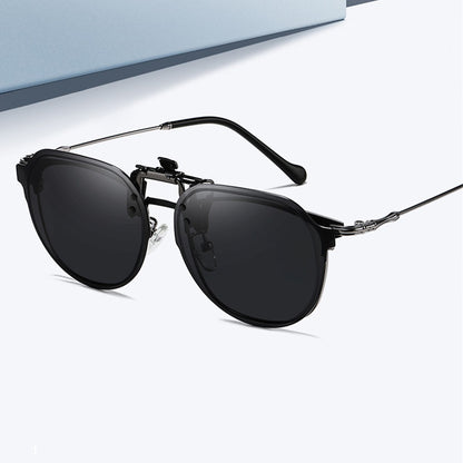 VIVIBEE Flip Up Clip on Sunglasses Polarized Men Driving Women Fishing UV400 Night Vision Sun Glasses Clips Universal Goggles