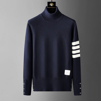 Luxury brand men's knitted sweater for autumn and winter high-end striped design Korean version boutique cardigan casual jacket