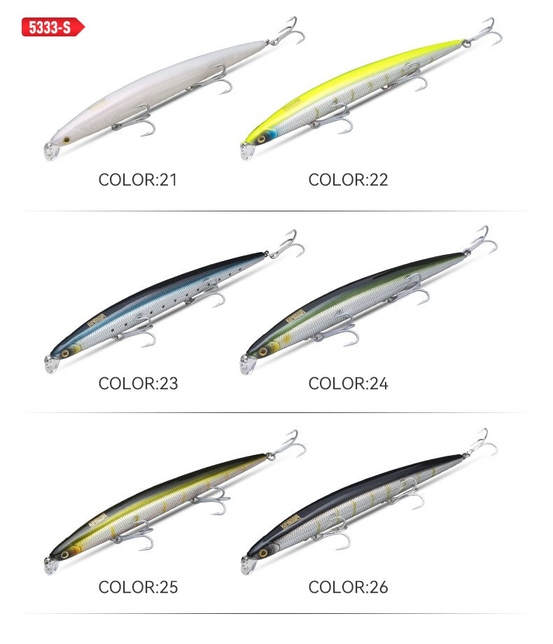Kingdom Long Casting Fishing Lure 14.5g 19g 29g Floating Slow Sinking Minnow Wobbler Artificial Hard Bait Jerkbaits Seabass Pike
