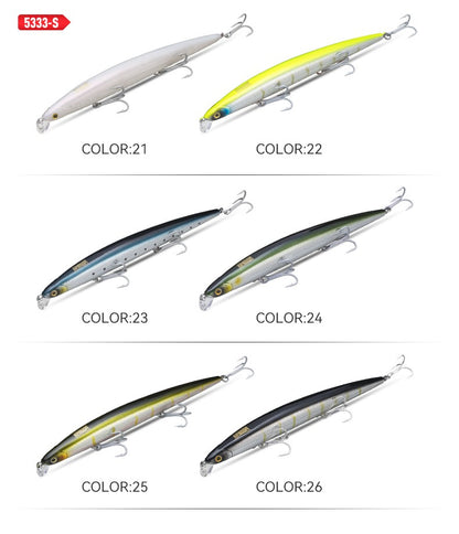 Kingdom Long Casting Fishing Lure 14.5g 19g 29g Floating Slow Sinking Minnow Wobbler Artificial Hard Bait Jerkbaits Seabass Pike
