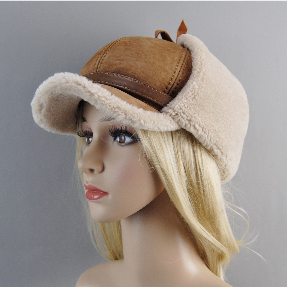 Chapéu Unissex De Lã E Pele Genuína, Novo, Inverno, Quente, Aviador, Russo Ushanka Com Abas Para As Orelhas, Couro Bovino Grosso, Quebra-Neve, Boné De Beisebol