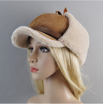 Chapéu Unissex De Lã E Pele Genuína, Novo, Inverno, Quente, Aviador, Russo Ushanka Com Abas Para As Orelhas, Couro Bovino Grosso, Quebra-Neve, Boné De Beisebol