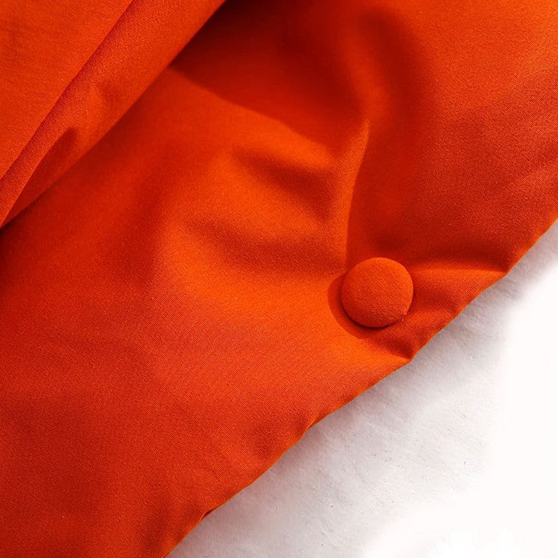 Winter New Hooded Long Sleeve Warm Coats Women's Parkas Fashion Tide Loose Fluffy Orange Red Oversized Down Jacket