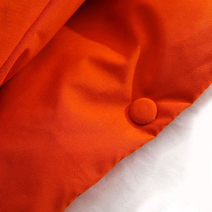 Winter New Hooded Long Sleeve Warm Coats Women's Parkas Fashion Tide Loose Fluffy Orange Red Oversized Down Jacket