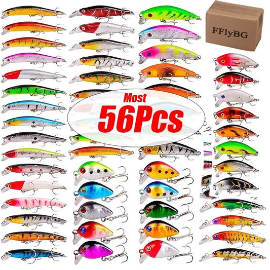Kit de Iscas Artificiais para Pesca - Crankbait, Minnow, Popper, Pencil, Swimbait, Wobblers e Bionic Crank - Terno de Pesca