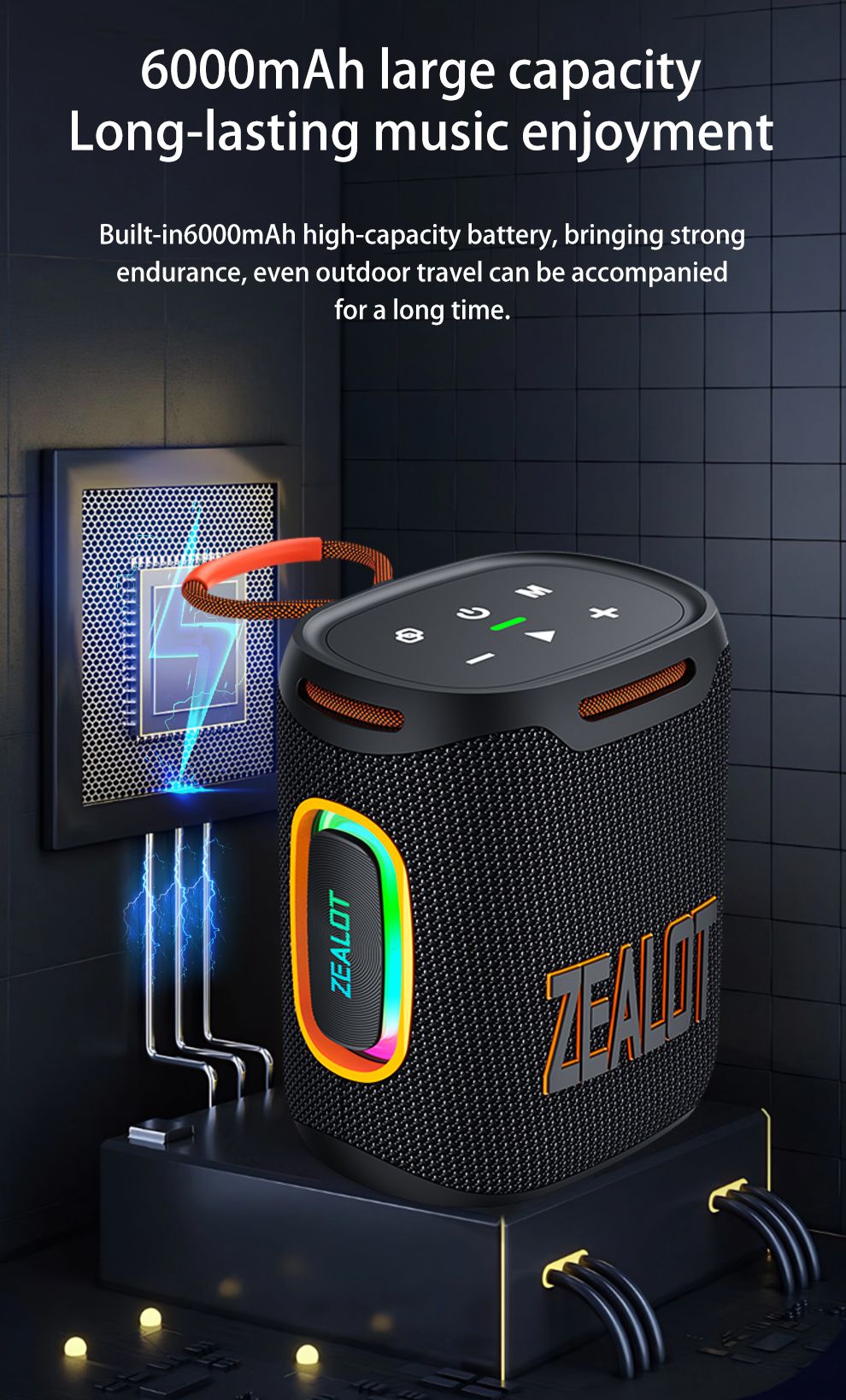ZEALOT S122 25W Portable Wireless Speaker, Wireless Speaker, Bass Boost, Dual Pairing, 6000mAh Battery.