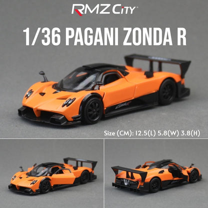 1/36 Pagani Zonda R Super Sport Racing RMZ CiTY 5'' Toy Car Model for Children Diecast Miniature Collection Gift For Boys Kid