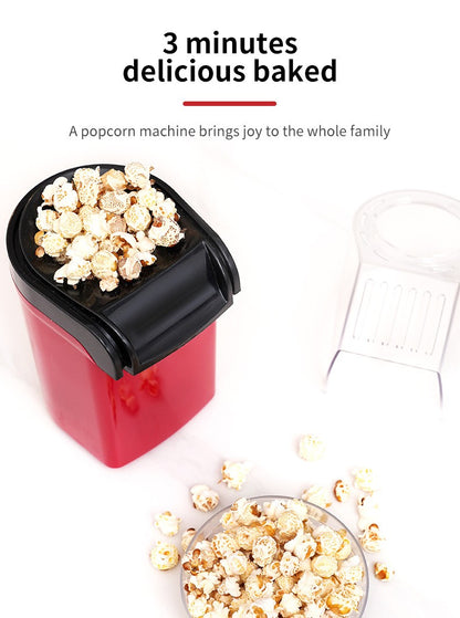 Electric Portable Popcorn Maker Fully Automatic Home Popcorn Popper Hot Air Popcorn Machine Healthy No Oil Mini Popcorn Maker