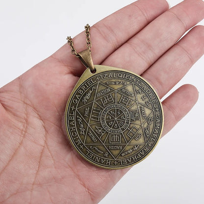 Colar Bússola Rúnica Masculino Vintage de Alta Qualidade Pingente Amuleto Joia de Festa Presente