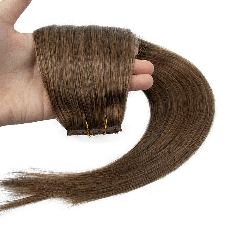 Extensões de cabelo humano Butterfly Twin Tabs Invisible Weft Trama Invisível Fita Plana PU Buraco Invisível Cabelo Humano Real de 25cm Sem Cola 40-50g