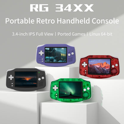 Anbernic RG34XX Handheld Game Console 3.4 inch IPS 720*480 Screen Linux System HDMI Compatible 3500 mAh Video Game Console