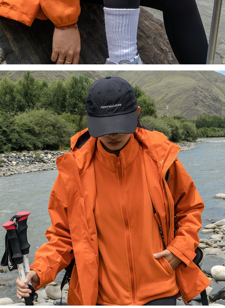 Nu-June Women's Winter Hiking Jacket 3 in 1 plus size Fleeced Clothing Men's Windbreaker Waterproof Hoodie Jackets Outdoor