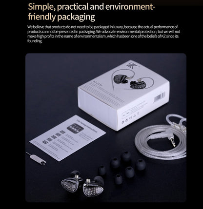 KZ ZA12 Hybrid dynamic balanced armature IEM earphones HiFi Bass wired headphone Noise Cancelling Earbuds in ear Monitor Headset