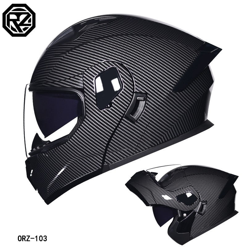 Capacete modular articulado de motocicleta de alta qualidade ORZ, material ABS, lente dupla, capacete integral, lote DOT