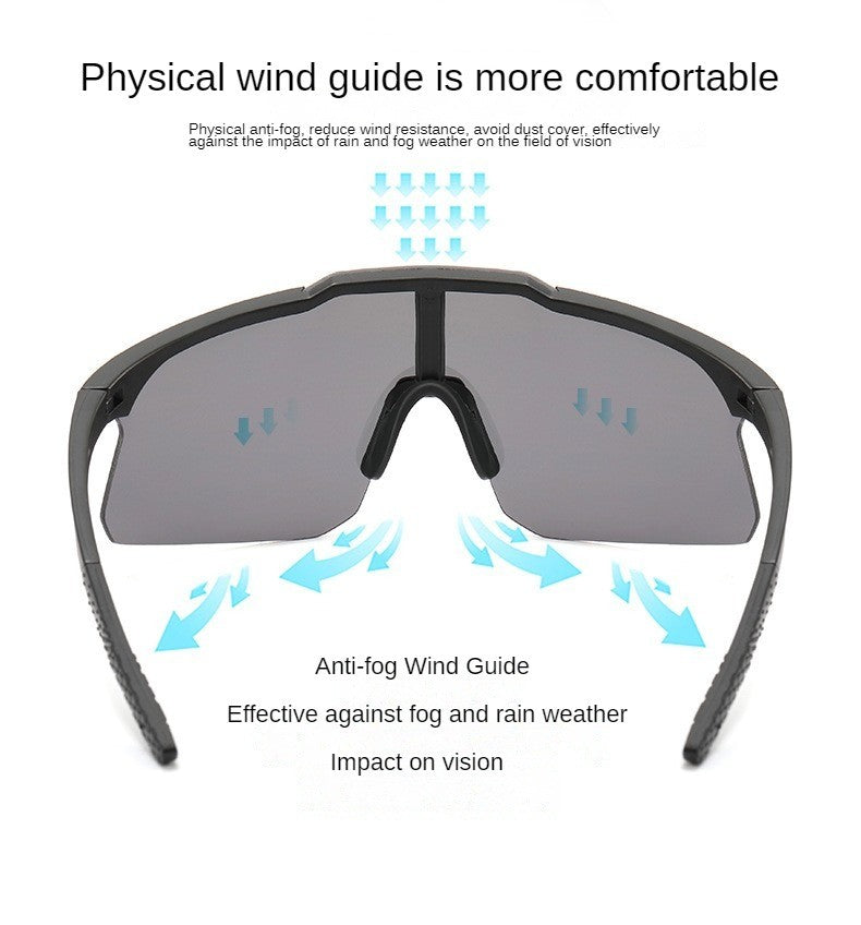 Óculos de sol esportivos gigantes masculinos e femininos para ciclismo ao ar livre, bicicleta, direção, viagem, podem ser combinados com um estojo de pano para óculos.