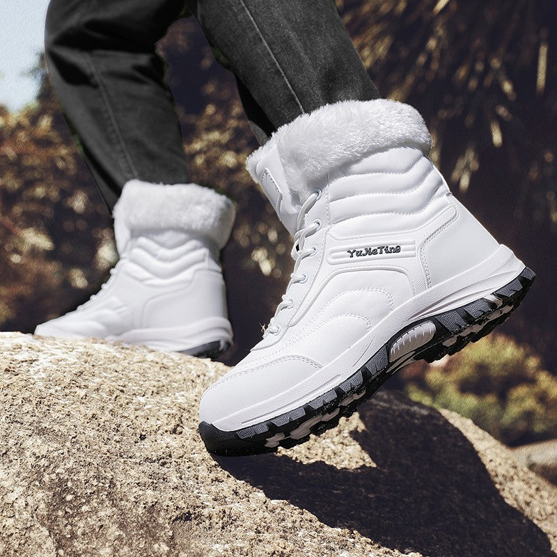 2025Brand Warm Winter Men's Hiking Boots Outdoor Snow Men Boots Men Work Casual Sneakers High Top Keep Warm Non-slip Ankle Boots