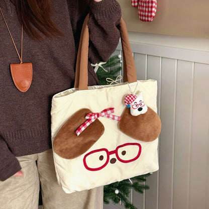 Cute Cartoon Shoulder Bag Versatile Autumn And Winter Casual Outdoor Bag Large Capacity Handbag