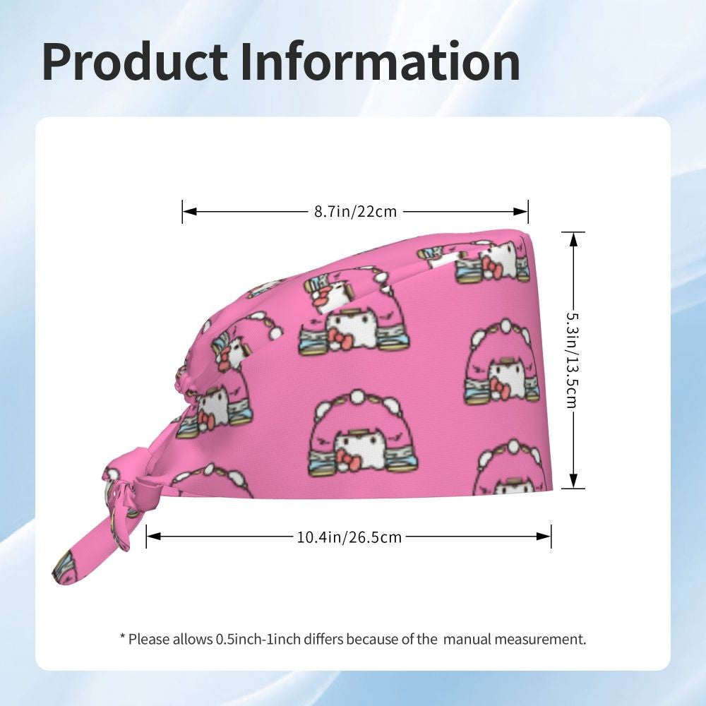 Touca Cirúrgica Personalizada Hello Kitty Equipe Médica Feminino Masculino Desenho Animado Personagem Para Chapéu de Chef Touca de Esfoliação
