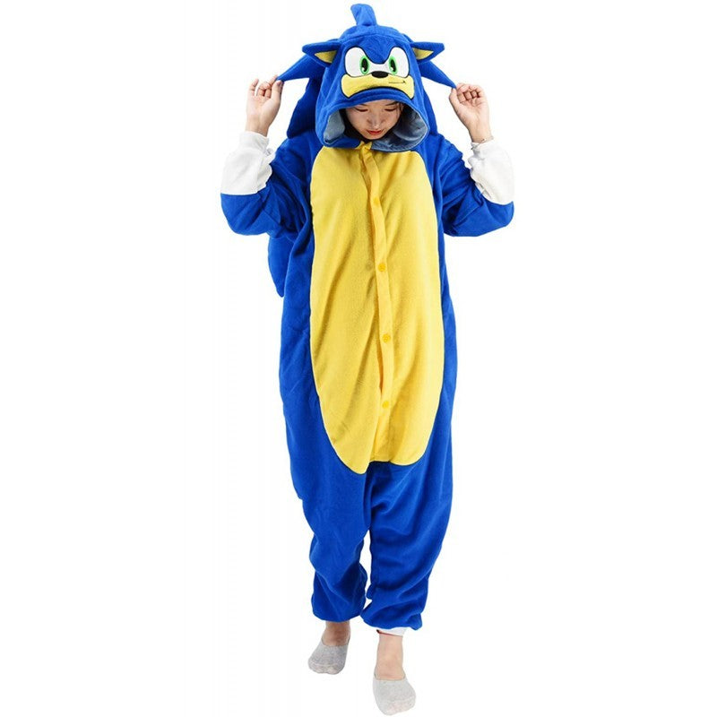 Women Men Cute Sonic Anime Cosplay Costumes Animal Kigurumi Cartoon Onesies Pajamas Jumpsuits For Christmas Halloween Party