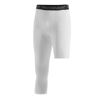 Men One Leg Compression Tights Pants Compression Polyester Sports Training Basketball Tights Pants Athletic Base Layer Tights