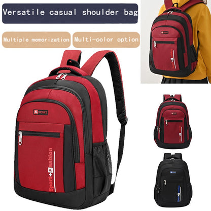 Men's and women's fashionable, versatile, simple and spacious backpacks, dual-shoulder travel bags, lightweight and portable
