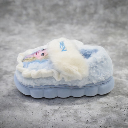 Disney Princess Elsa Winter Children's Cotton Home Slippers Frozen Girl's Snow Non Slip Warm Baby Slippers Pink Blue Size 24-36