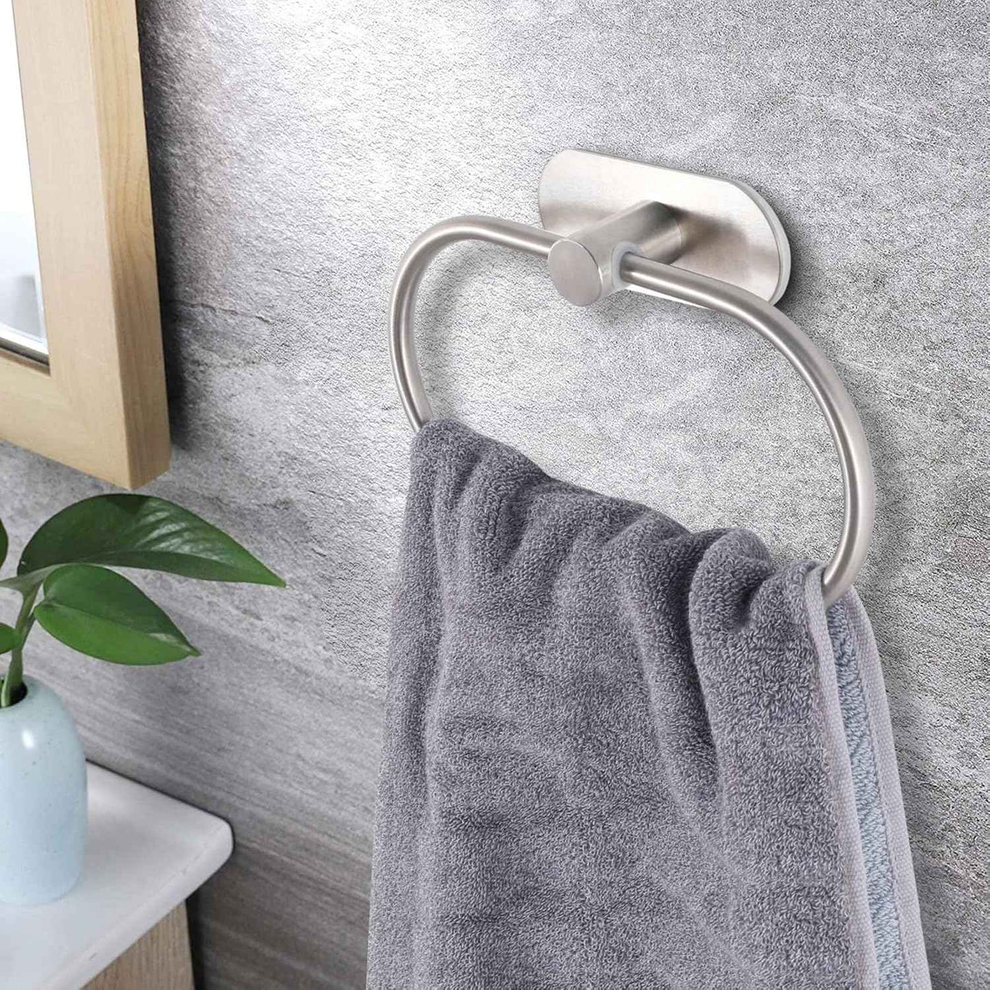 Bathroom Towel Ring Hook Hardware Accessories Storage Holder 304 Stainless Steel Hand Towel Holder Modern Round Towel Hanger