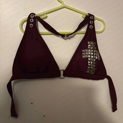 Y2k subculture retro millennium girls style hanging neck suspender bikini set summer beach kawaii classic comfortable bikini set