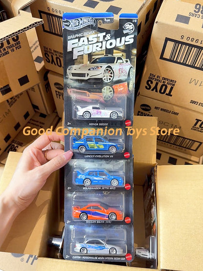 In Stock Hot Wheels 2025 HNR88 Silver Series Graphic Remix Fast & Furious Car Models 1/64 Honda S2000 Nissan Volkswagen Car Gift
