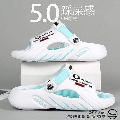 Comwarm New Men Massage Slippers Slides Indoor Outdoor Sandals Beach Casual Shoes Comfortable Sole Men's Slippers Big Size 38-47