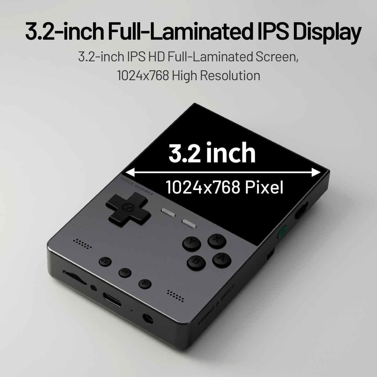 Metal Body Trimui Brick Hammer Console - 3.2" Ultra-Clear IPS Screen 3000mAh Open Source Handheld Retro Game Machine best Gift