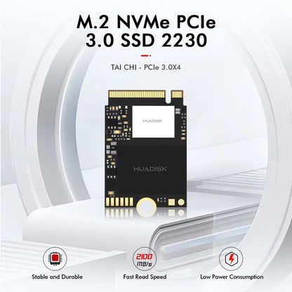 SSD NVMe HUADISK M.2 2230 256GB 512GB 1TB PCIe3.0, para Steam Deck Microsoft Surface ProX/Pro7 ROG ALLY, substituição de SSD