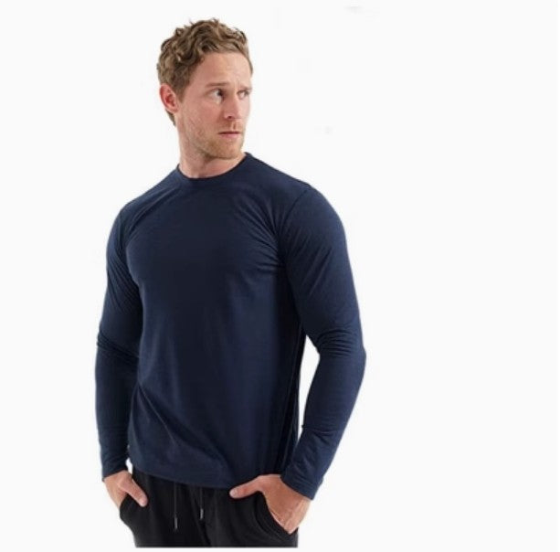 Men's 100% Merino Wool Base Layer 240G Shirt Thermal Top Warm Wicking Breathable Anti-Odor Underwear Warm Base Layer Clothing