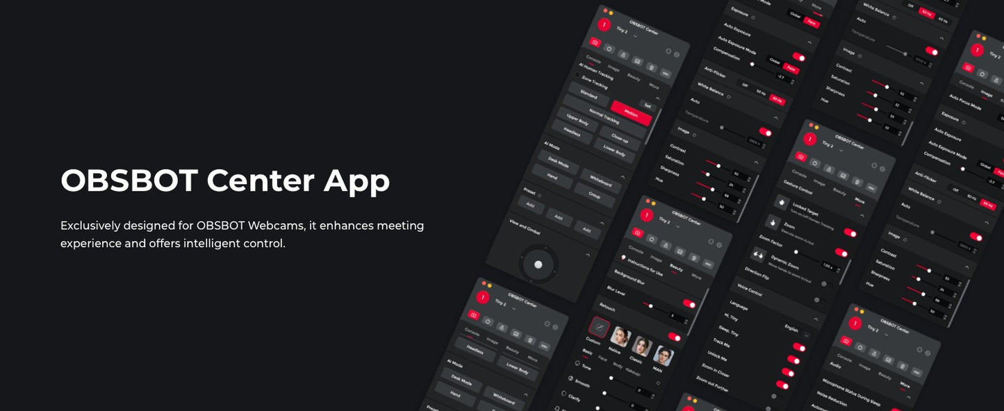 OBSBOT Tiny 2 Webcam 4K Voice Control PTZ, AI Tracking Multi-Mode & Auto Focus, Web Camera with 1/1.5" Sensor, Gesture Control,