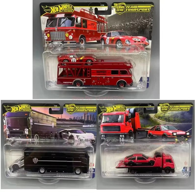 Genuine Hot Wheels Car Culture 2025 Team Transport Fleet Series Car Model 1/64 Flf56 Ferrari 250 Toyota Ae86 Alloy Model Gifts