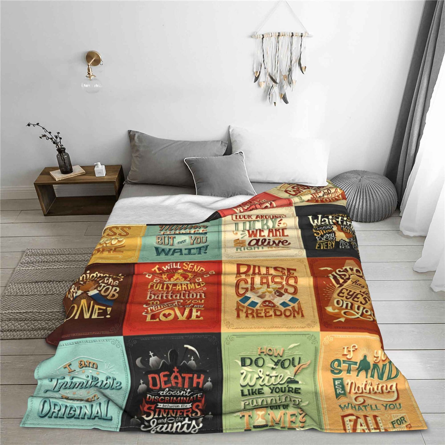 Hamiltons the Musical Flannel Blanket Winter  Warm Soft Throw Blanket for Girls Boys Home Decor Print Bedspread Sofa Bed Cover