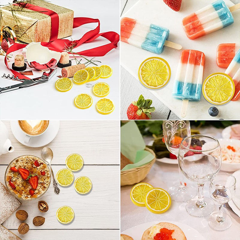 5pcs 2inch Artificial Lemon Orange Festive Party Supplies Fake Fruits Christmas Halloween Home Decoration Food Phography Props