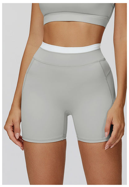 Women Elastic Feeling High Waist Yoga Shorts GymPush Up Running Fitness Legging Tummy Control Gym Outdoor Recreation Yoga Shorts