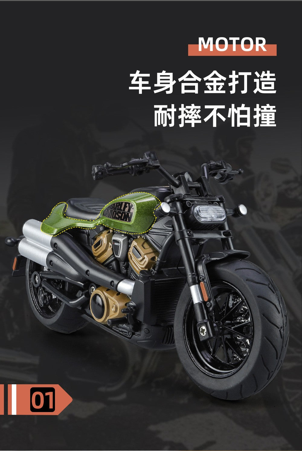 1:12 Harley SPORTSTER S Moto Alta Simulação Liga de Metal Fundido Modelo de carro Luz e Som Ornamentos Essenciais